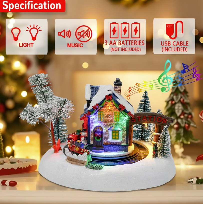 Thumbnail: 🚂 Animated Christmas Train Station Village – Lighted Holiday Display with Movin