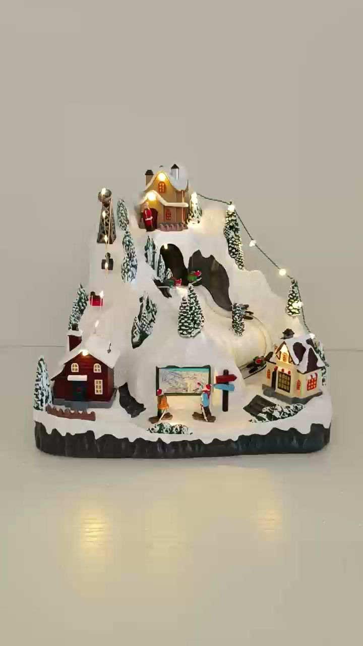Thumbnail: Christmas Village Ski Resort LED Animated Scene with Moving Skiers