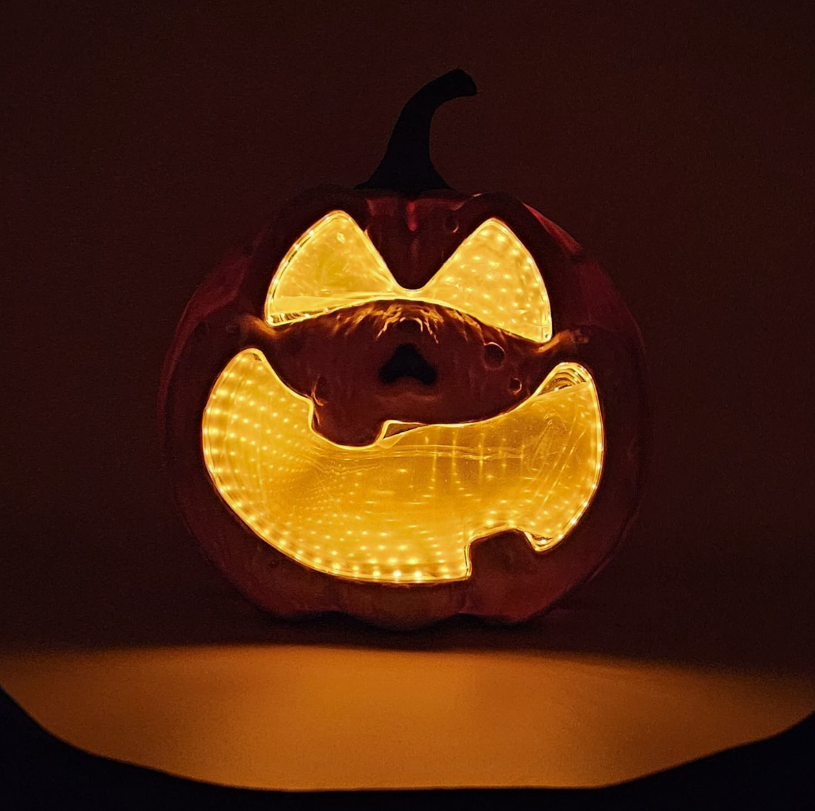 Thumbnail: 🎃Ashland Halloween LED Infinity Mirror Jack-O'-Lantern Pumpkin Endless Orange