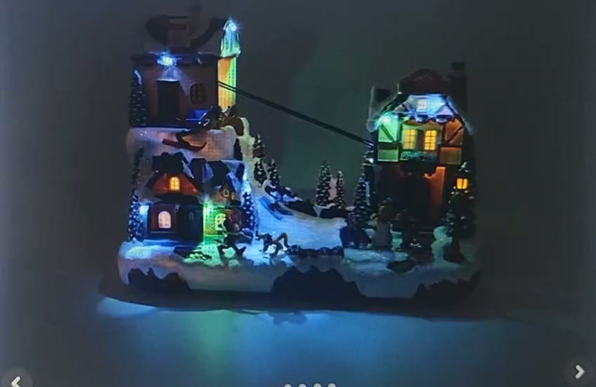 Thumbnail: Disney 11" Pre-Lit Musical Ski Village