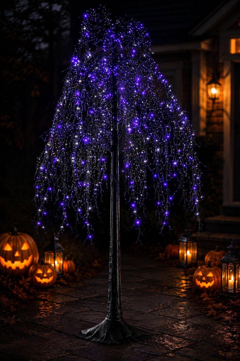 Thumbnail: Ashland® 5 ft. 5 in. Purple LED Lighted Willow Tree – 8 Lighting Modes | Indoor 