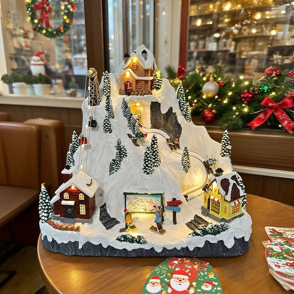 Thumbnail: Christmas Village Ski Resort LED Animated Scene with Moving Skiers