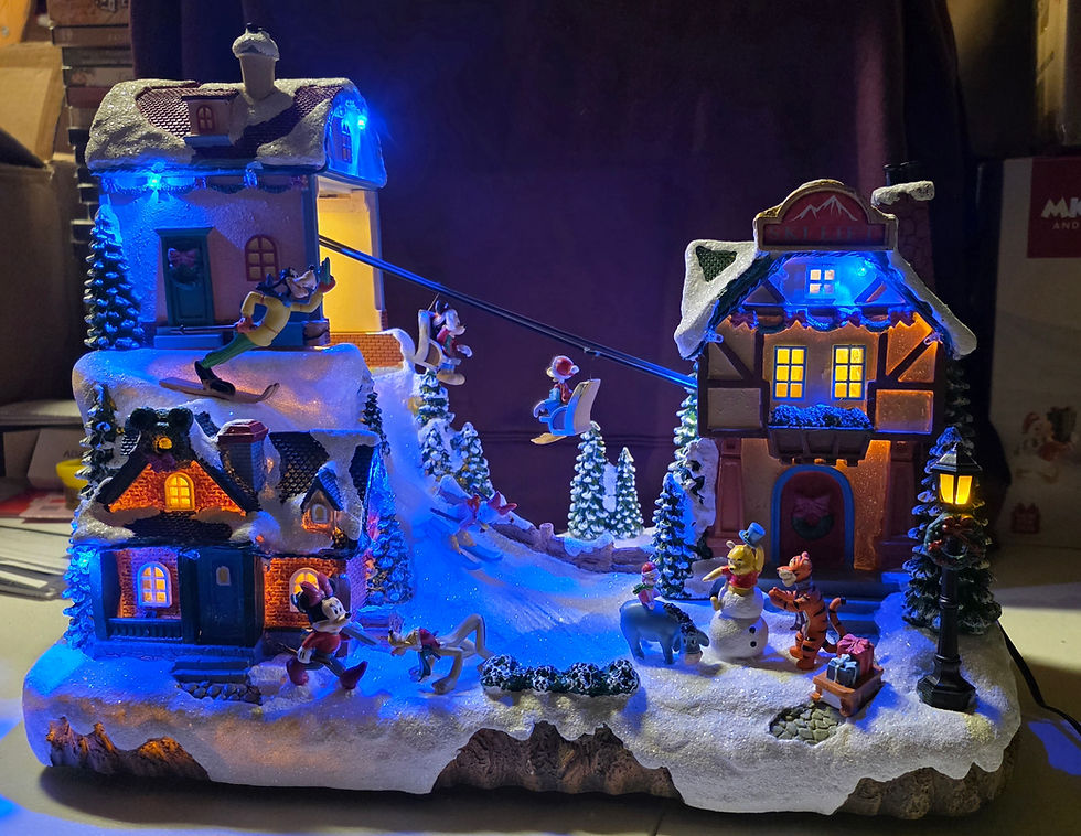 Thumbnail: Disney 11-inch Pre-Lit Musical Ski Village with skiers