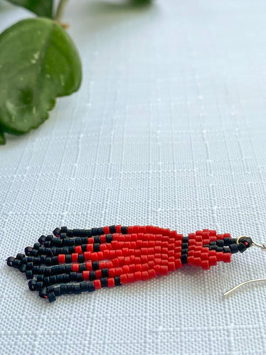 Mini Red Dress Beaded Earrings | She Carries the Moon Mini Red Dress Beaded Earrings | She Carries the Moon