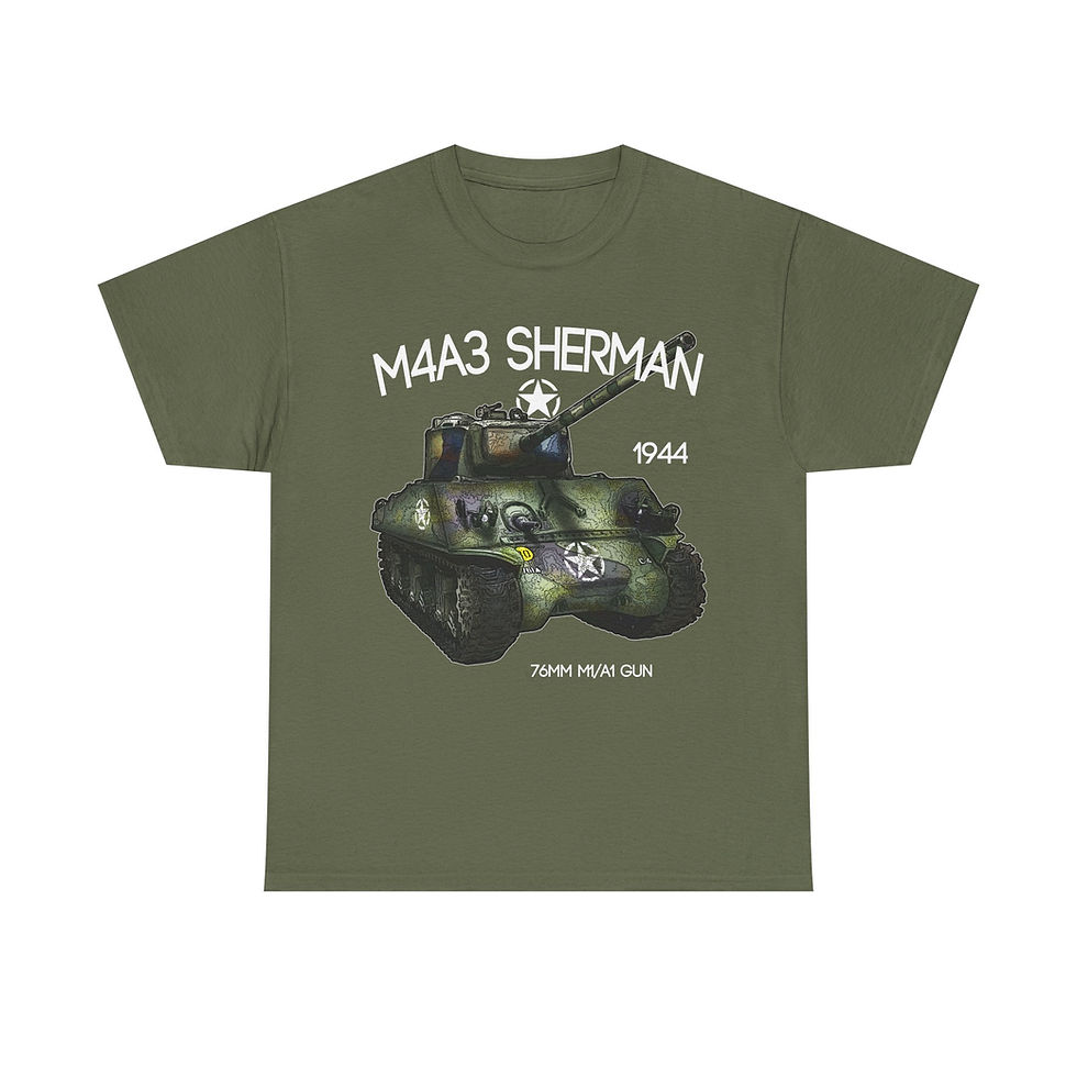 Thumbnail: M4A3 Sherman T-Shirt WWII US Army Tank Version 1