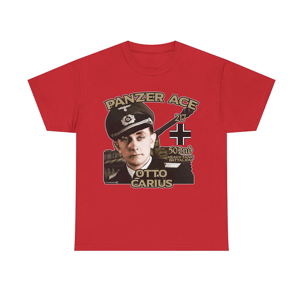Thumbnail: Panzer Ace Otto Carius T-Shirt WWII German Army Tank