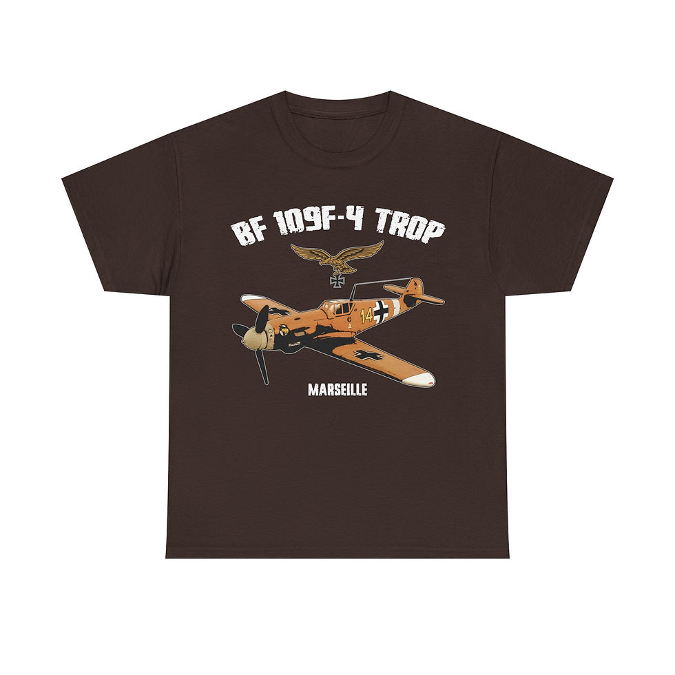 Thumbnail: Bf 109F-4 T-Shirt WWII Luftwaffe German Aircraft Version 2