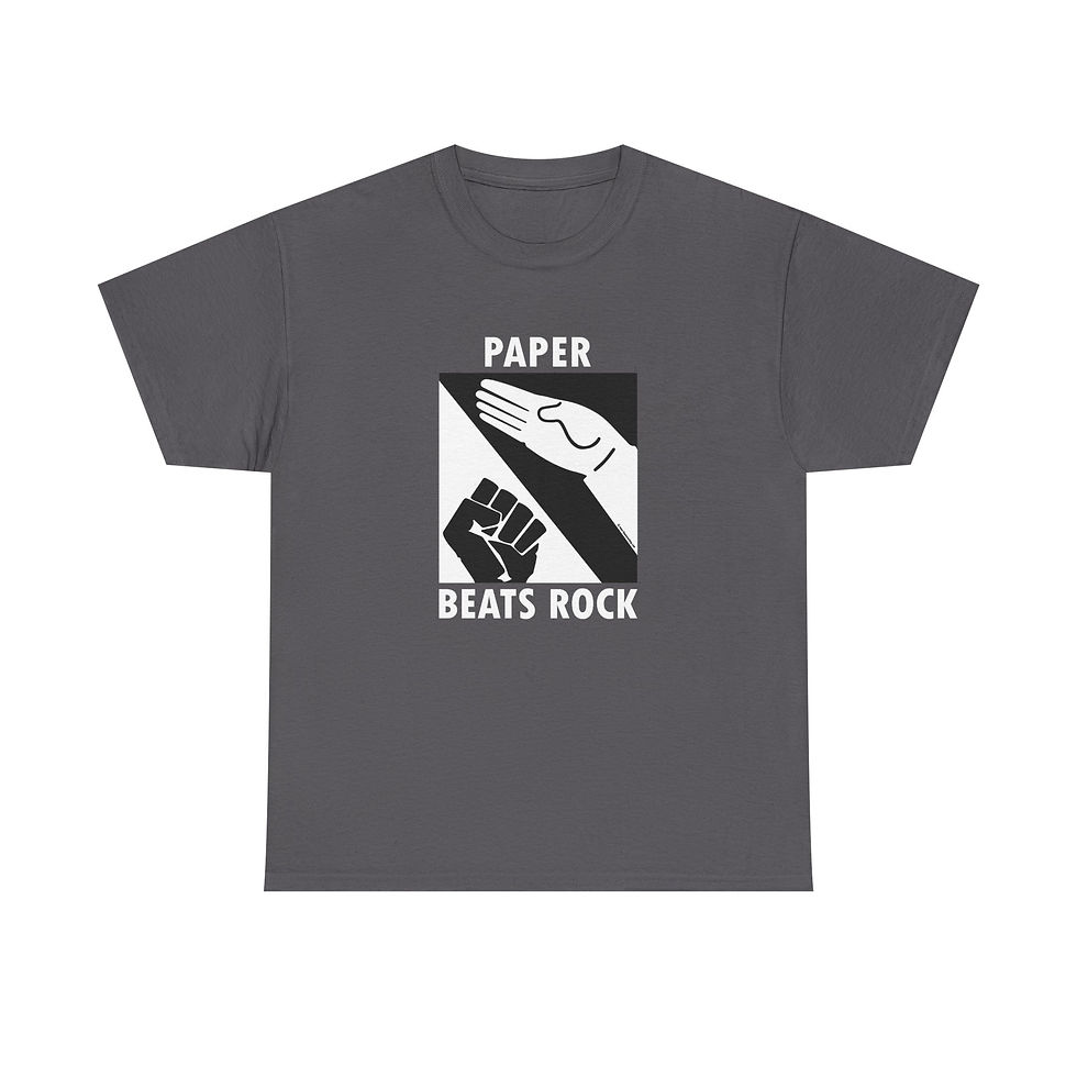 Thumbnail: Paper Beats Rock T-Shirt Funny Gift Humor