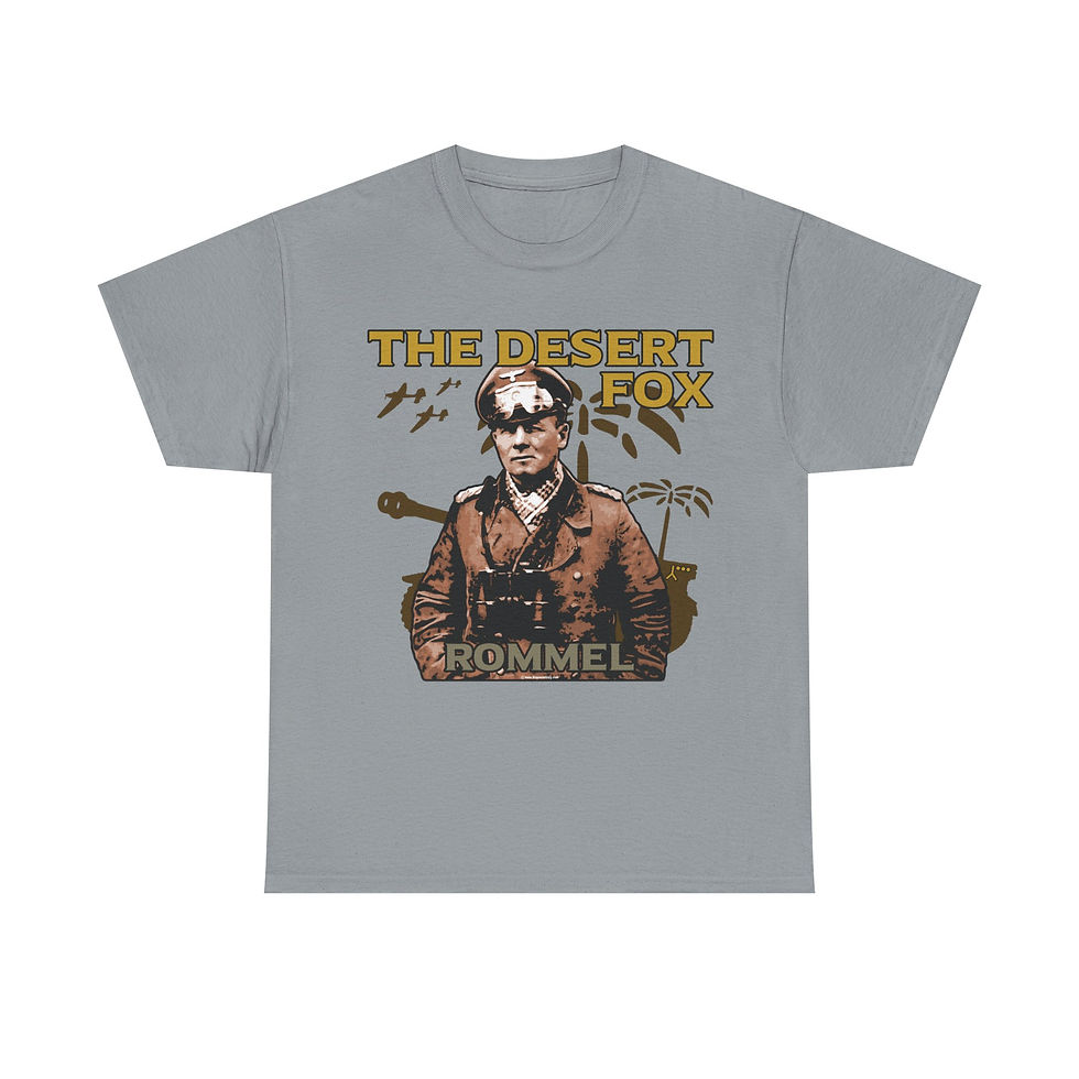 Thumbnail: Desert Fox Rommel T-Shirt WWII DAK German Army Tank