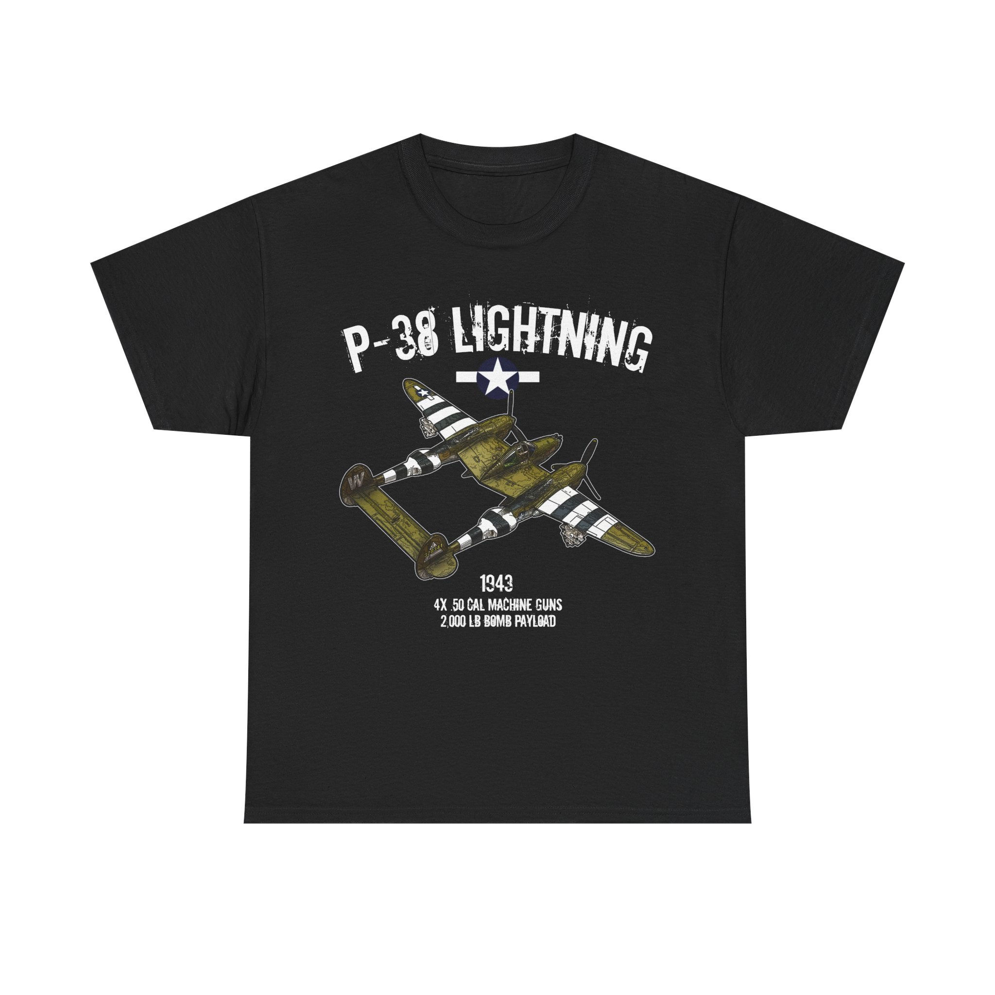 P-38 Lightning T-Shirt WWII US Aircraft