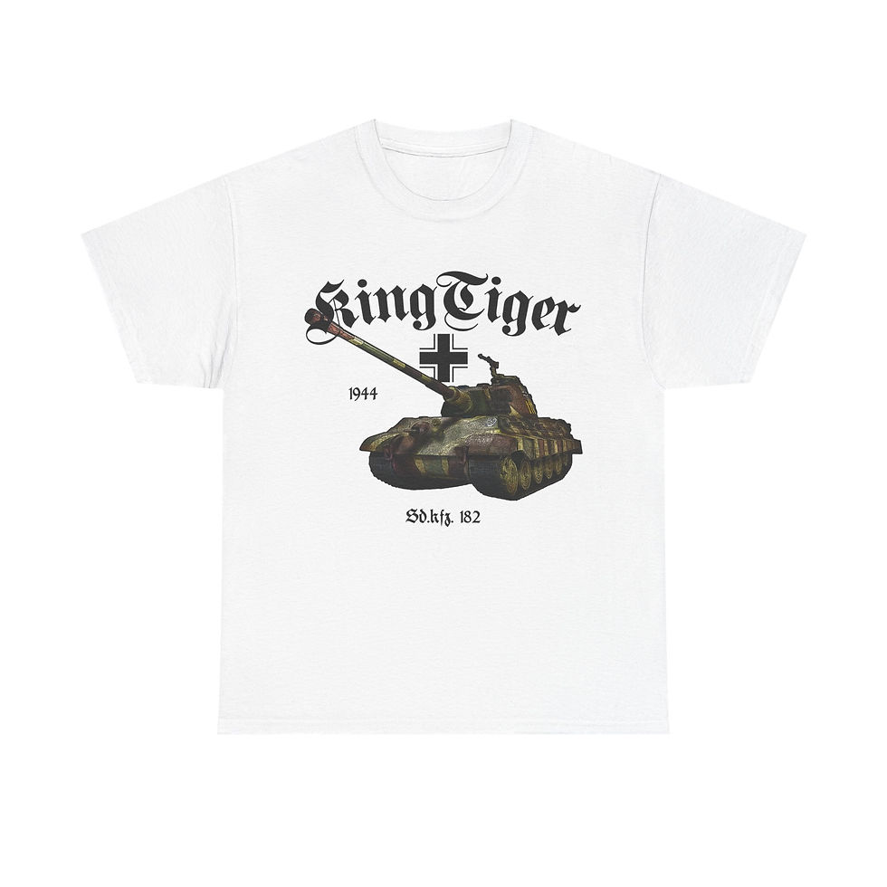 Thumbnail: King Tiger Henschel Panzer T-Shirt WWII German Tank Version 1