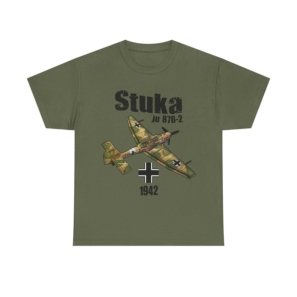 Thumbnail: Stuka Ju 87B-2 T-Shirt WWII German Aircraft Version 2