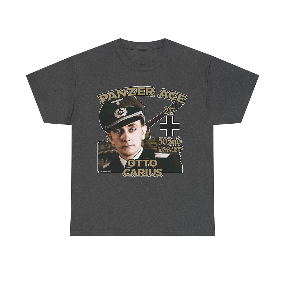 Thumbnail: Panzer Ace Otto Carius T-Shirt WWII German Army Tank