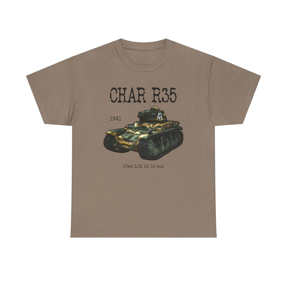 Thumbnail: Char R35 T-Shirt WWI French Army Tank Military Armor