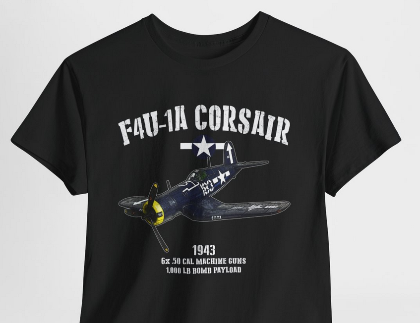 F4U-1A Corsair T-Shirt WWII US Aircraft