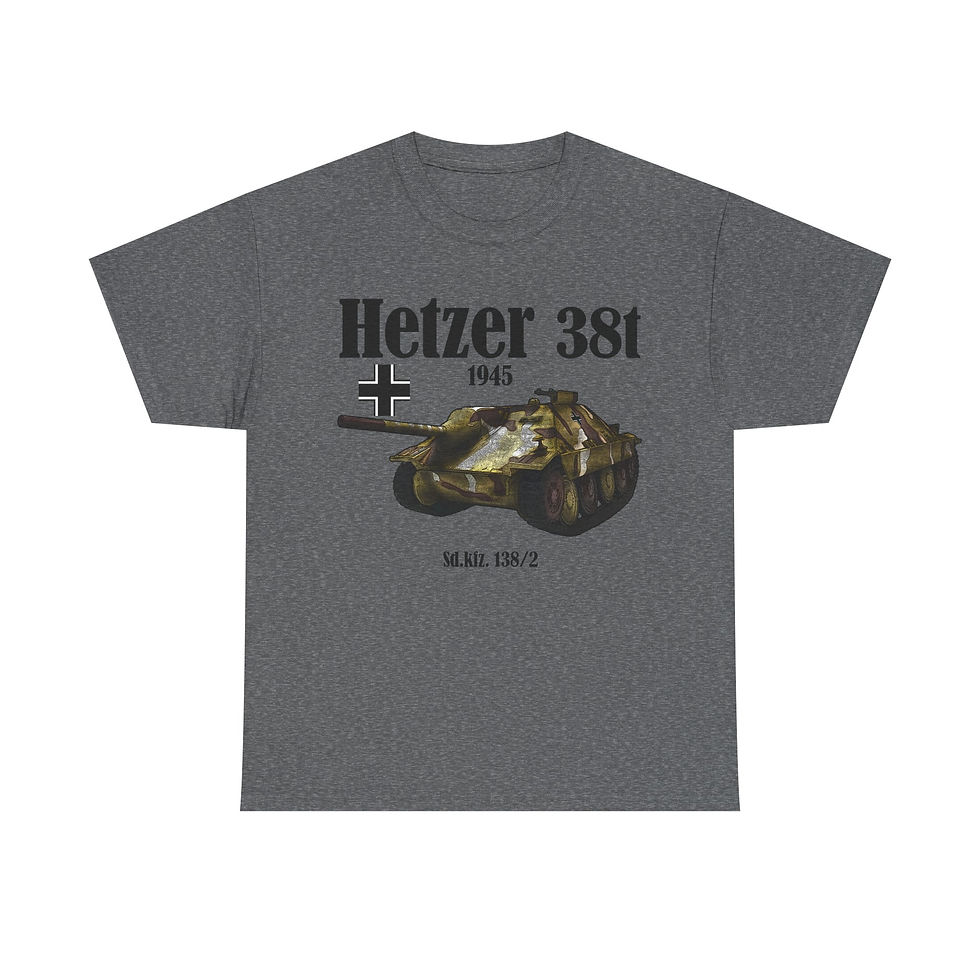Thumbnail: Hetzer Panzer 38t T-Shirt WWII German Tank Version 2