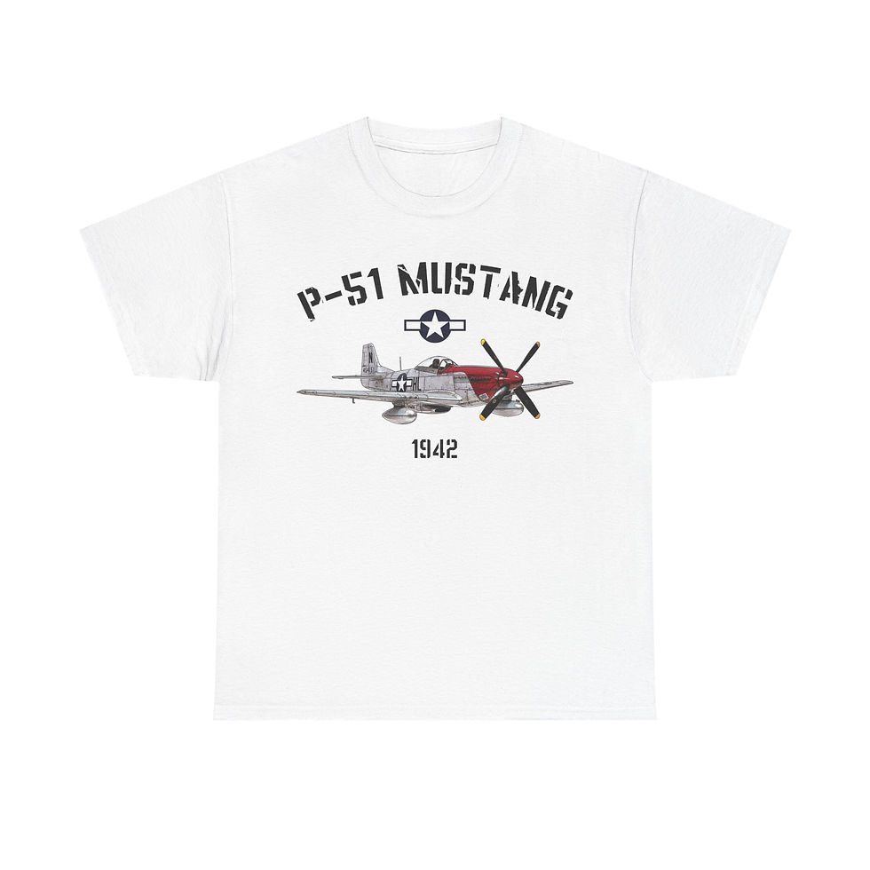 Thumbnail: P-51 Mustang T-Shirt WWII US Aircraft Version 2