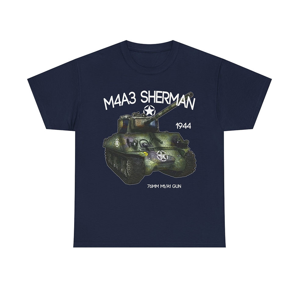 Thumbnail: M4A3 Sherman T-Shirt WWII US Army Tank Version 1