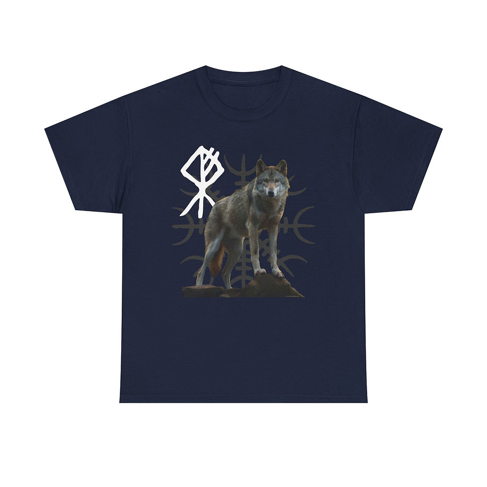 Thumbnail: Wolf Rune Viking T-Shirt Pagan Norse Nordic Gift