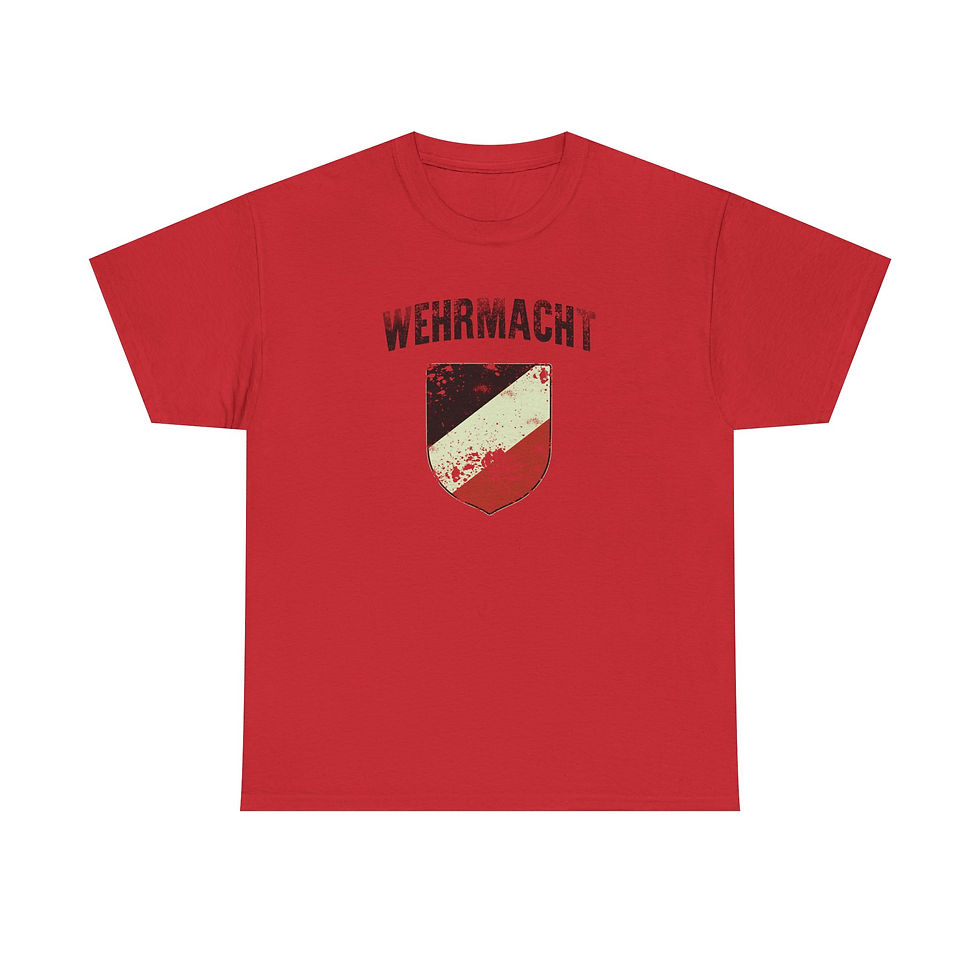 Thumbnail: Wehrmacht Helmet Logo War Torn T-Shirt WWII German Gift