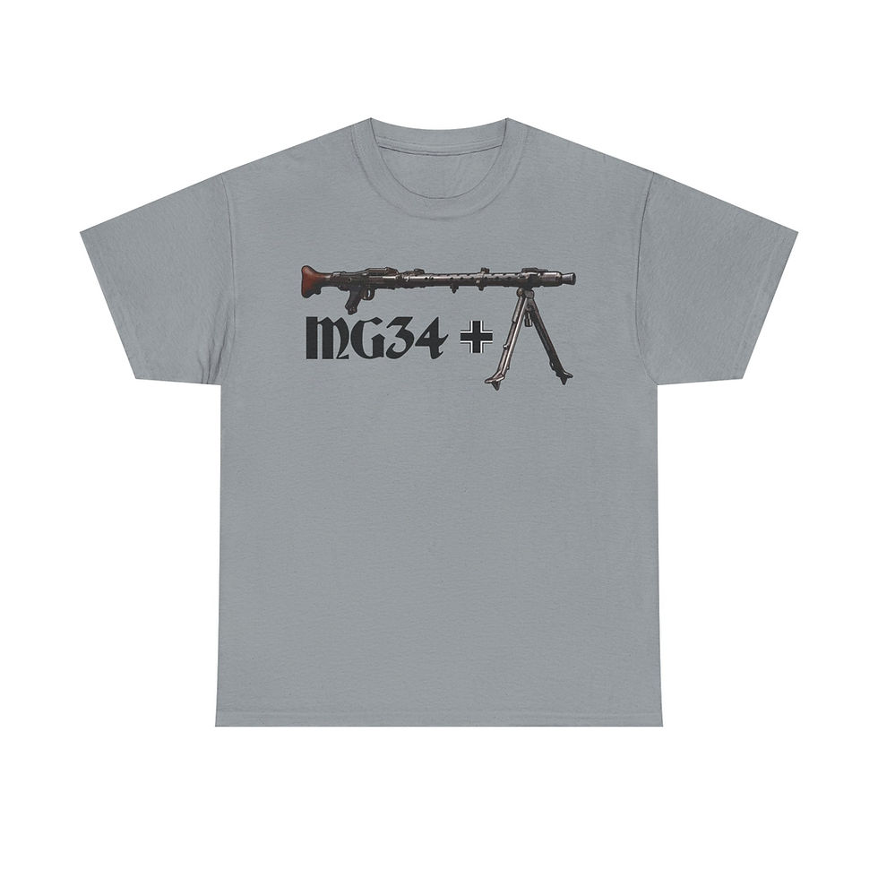 Thumbnail: MG34 T-Shirt WWII German Maschinengewehr Rifle Version 2