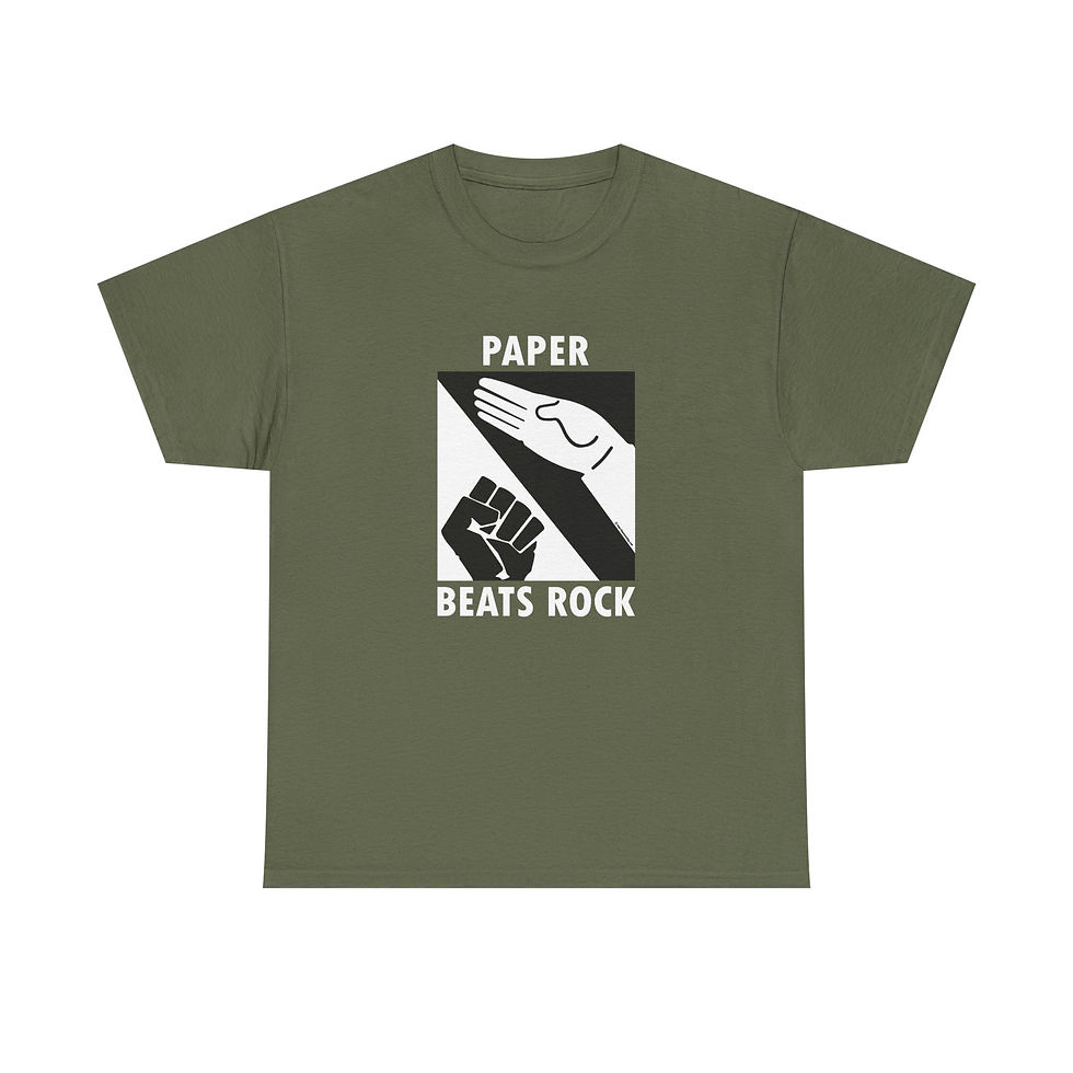Thumbnail: Paper Beats Rock T-Shirt Funny Gift Humor