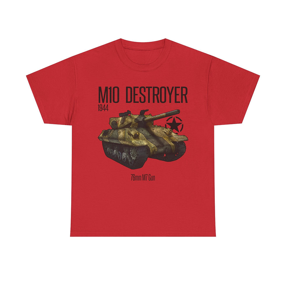 Thumbnail: M10 Destroyer T-Shirt WWII US Army Tank Version 2