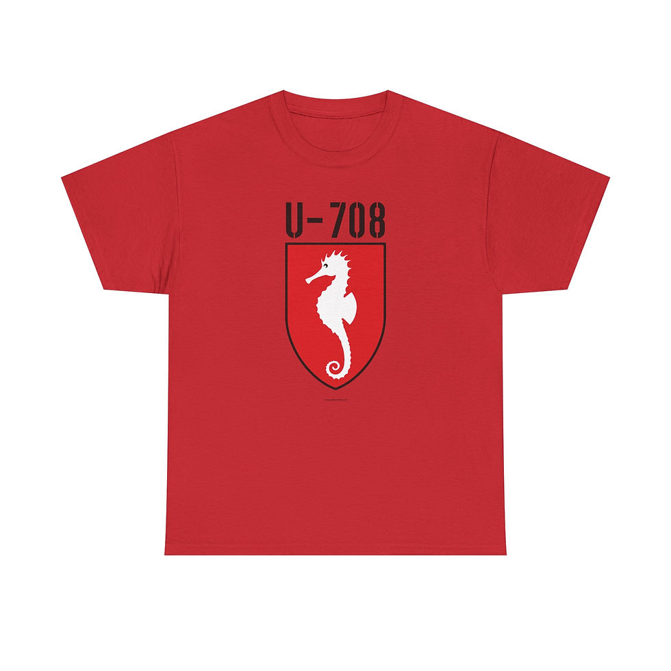 Thumbnail: U-708 Seahorse Insignia T-Shirt WWII German Kriegsmarine U-Boat