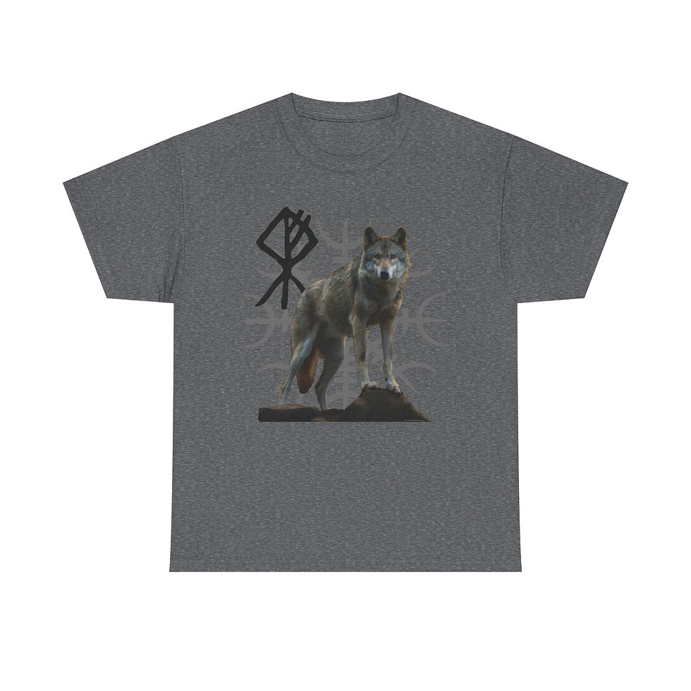 Thumbnail: Wolf Rune Viking T-Shirt Pagan Norse Nordic Gift