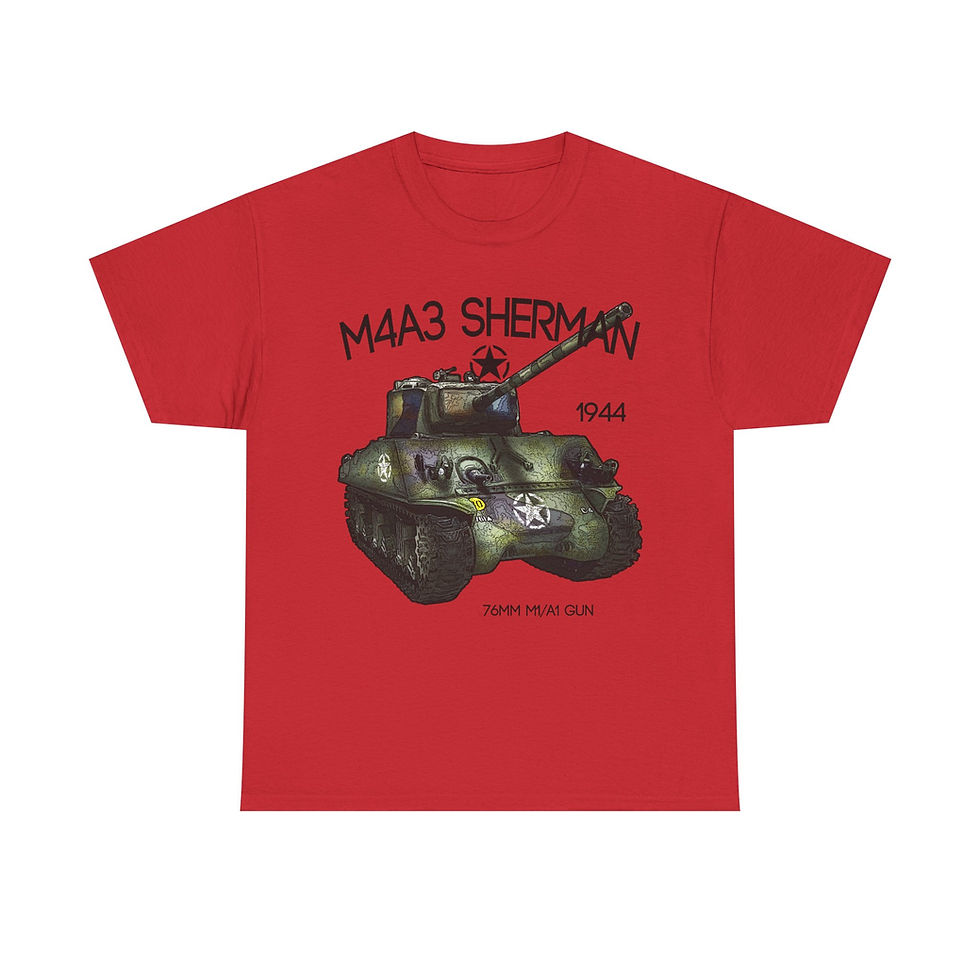 Thumbnail: M4A3 Sherman T-Shirt WWII US Army Tank Version 1