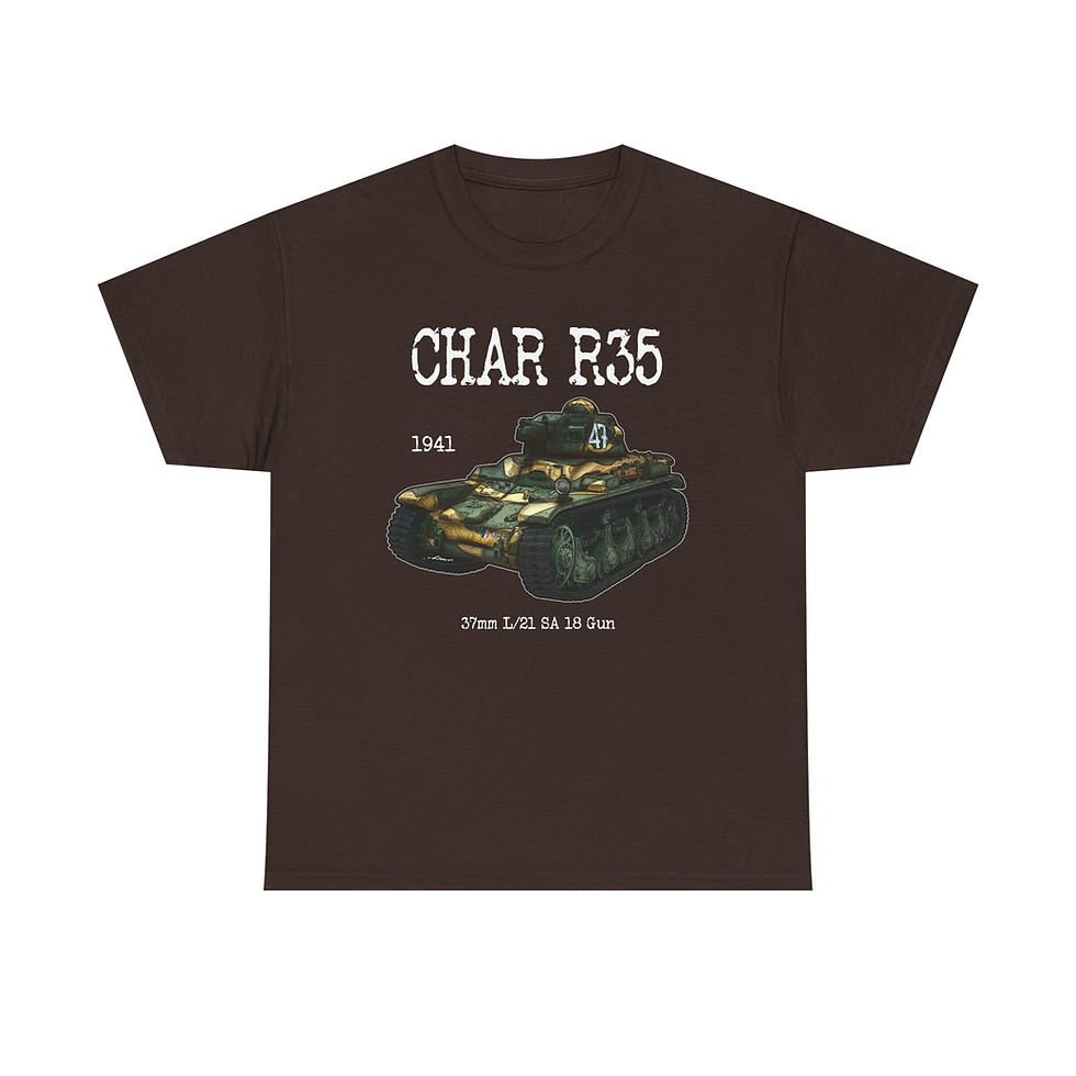 Thumbnail: Char R35 T-Shirt WWI French Army Tank Military Armor