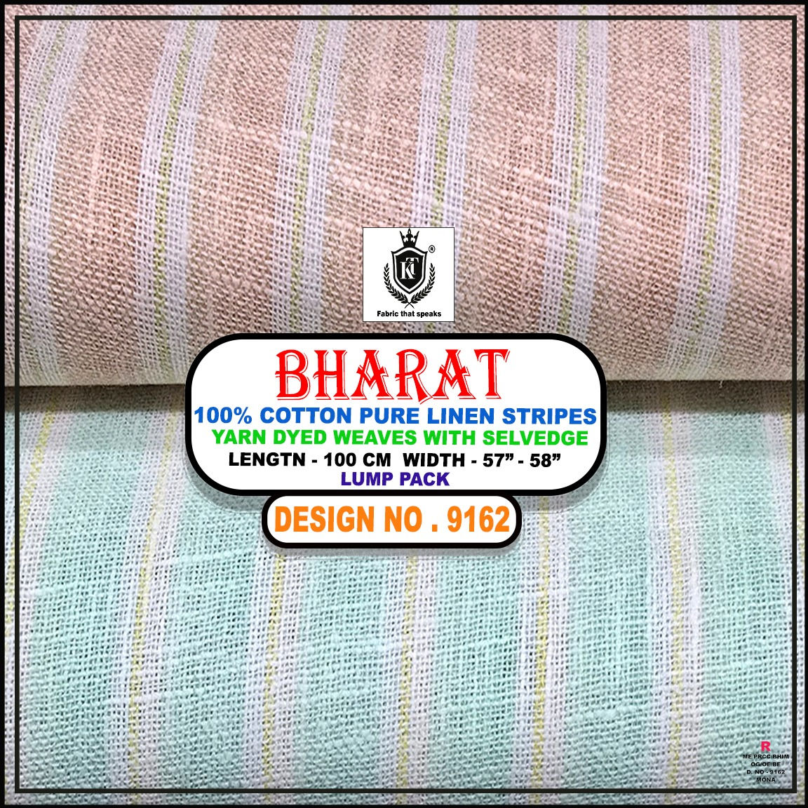 Bharat (9162) - 100% Cotton Pure Linen Stripes