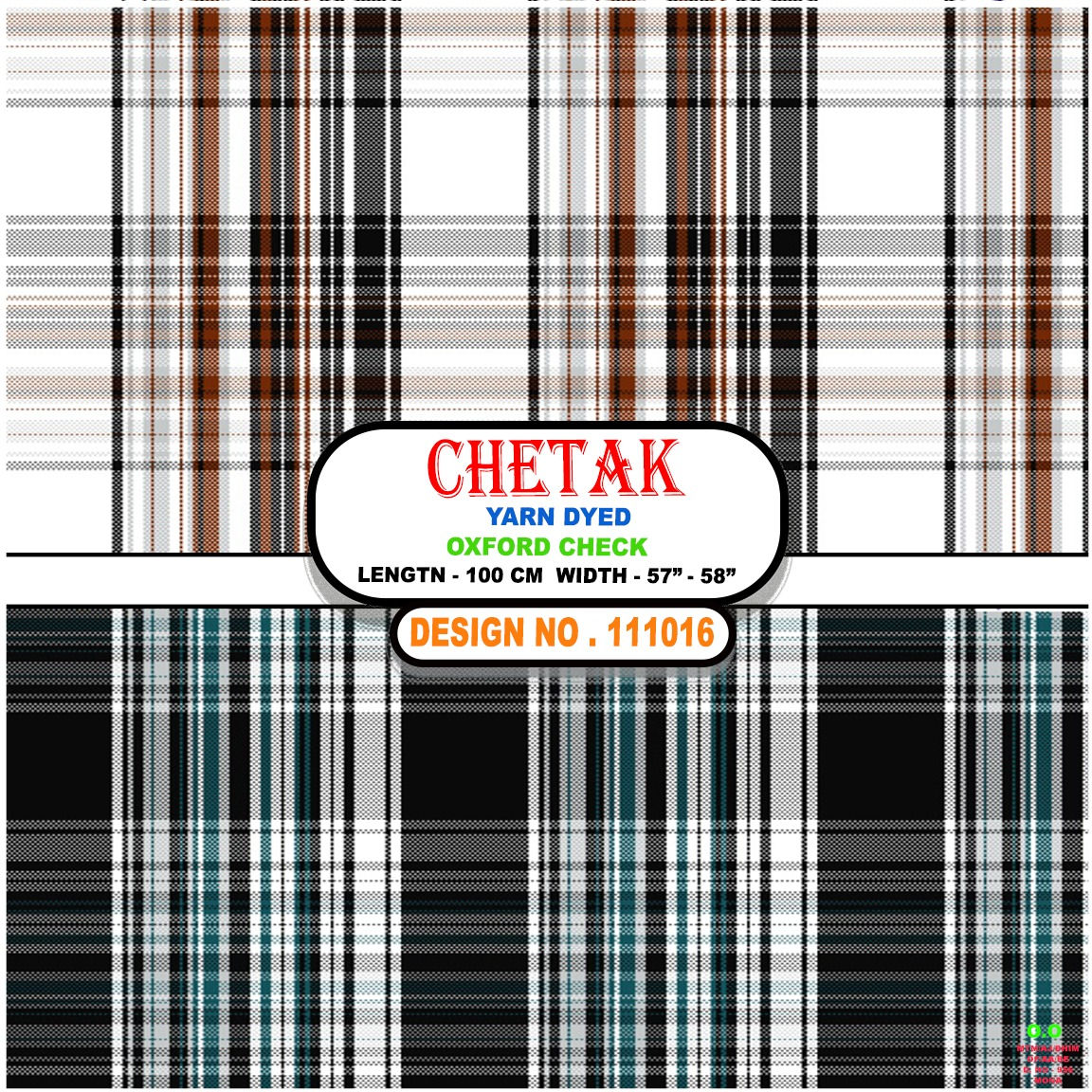 Chetak -111016 - Yarn Dyed Oxford Check Fabric