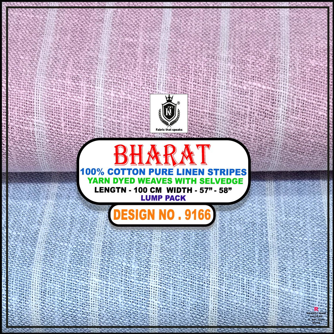 Bharat (9166)- 100% Cotton Pure Linen Stripes