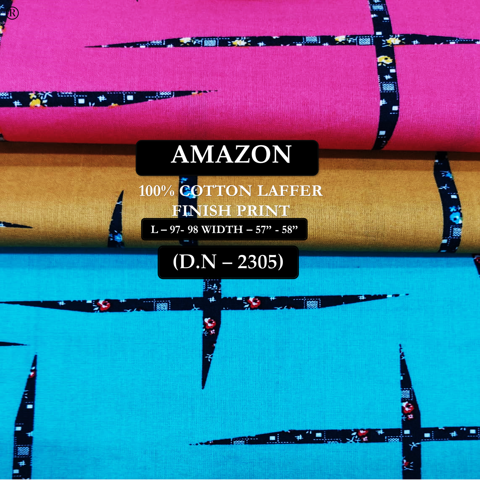 Amazon (2305) - 100% Cotton Laffer Finish Print