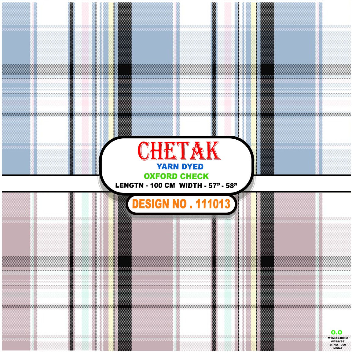 Chetak -111013 - Yarn Dyed Oxford Check Fabric