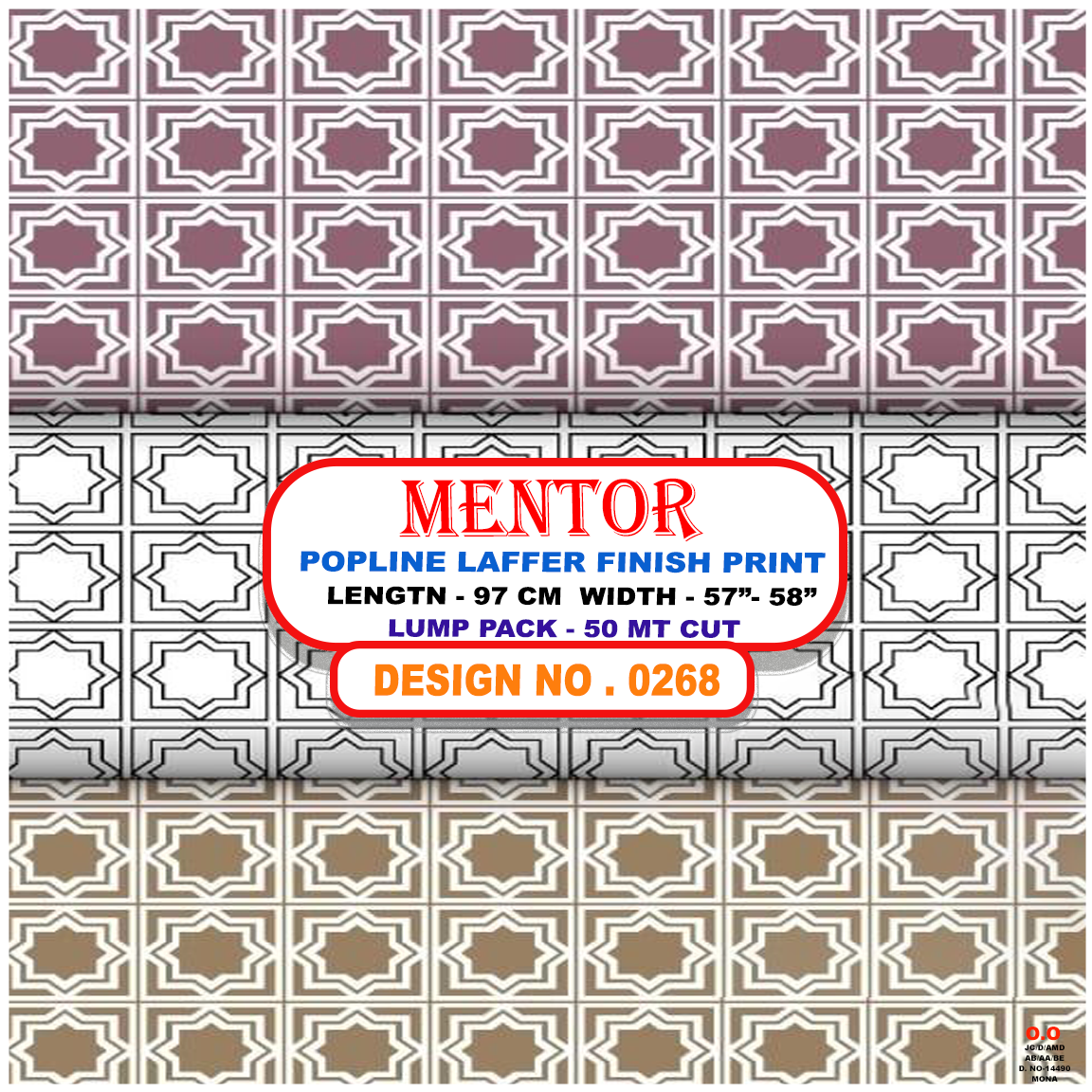 MENTOR - 0266 (POPLINE LAFFER FINISH PRINT )