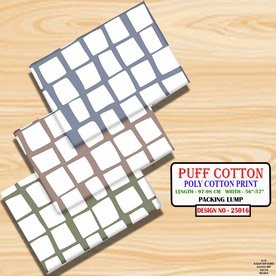 PUFF COTTON - 25016 (POLY COTTON PRINT )