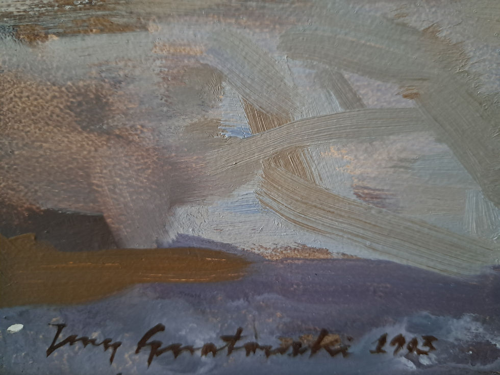 Thumbnail: 11. Jerzy Gnatowski  (  1929 - 2012 )  olej  na sklejce  38 - 48,5 cm