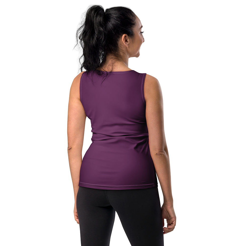 Thumbnail: Deep purple Empowered tank top with DETBC lettering in white