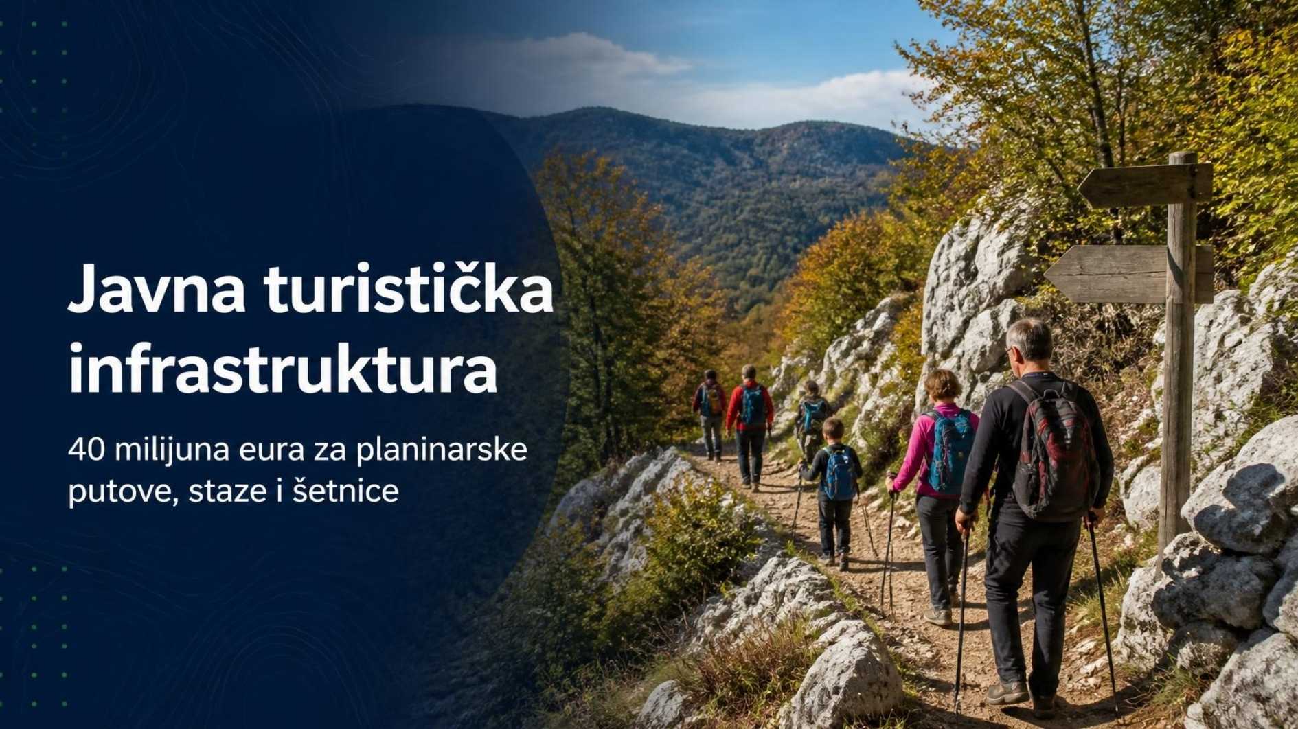 Javna turistička infrastruktura: 40 milijuna eura za planinarske putove, trekking staze i šetnice