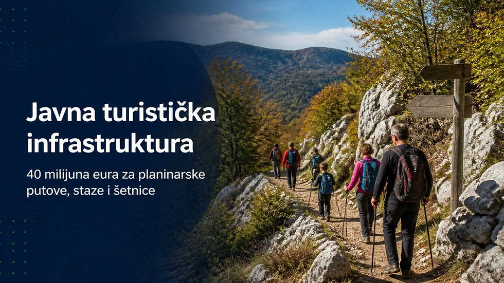 Javna turistička infrastruktura: 40 milijuna eura za planinarske putove, trekking staze i šetnice