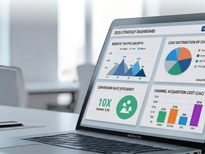 Image representation of strategic marketing dashboard based on business goals