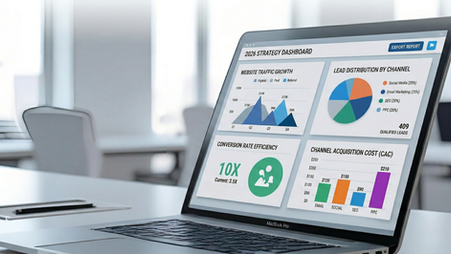 Image representation of strategic marketing dashboard based on business goals
