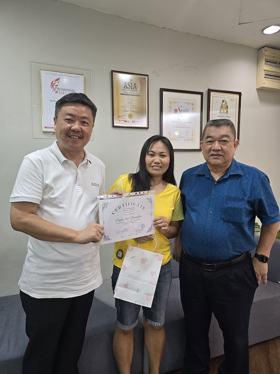 Best Home Director Mr Tay with two of our many satisfied customers and helpers.