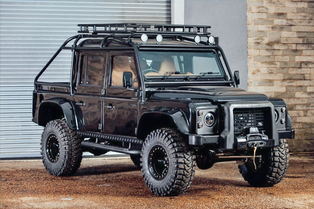 Modified Land Rover Defender Spectre Edition with off-road upgrades by Landroid Motors
