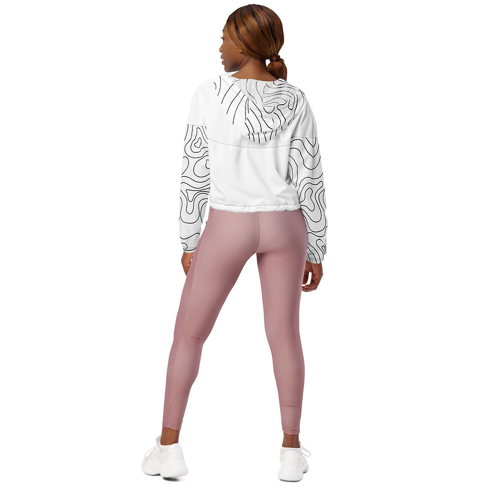 Thumbnail: WAVES OF MOTION Women’s cropped windbreaker (Black & White)