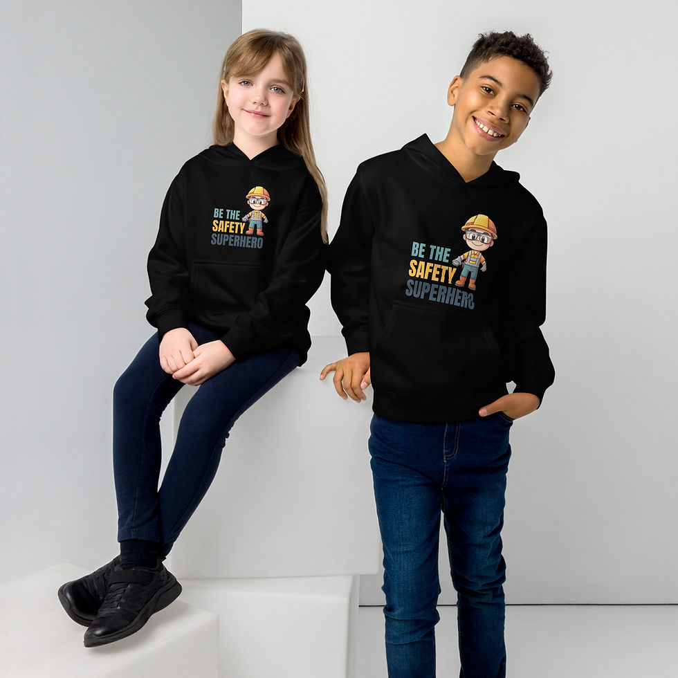 Thumbnail: "Be The Safety Superhero" Kids Fleece Hoodie