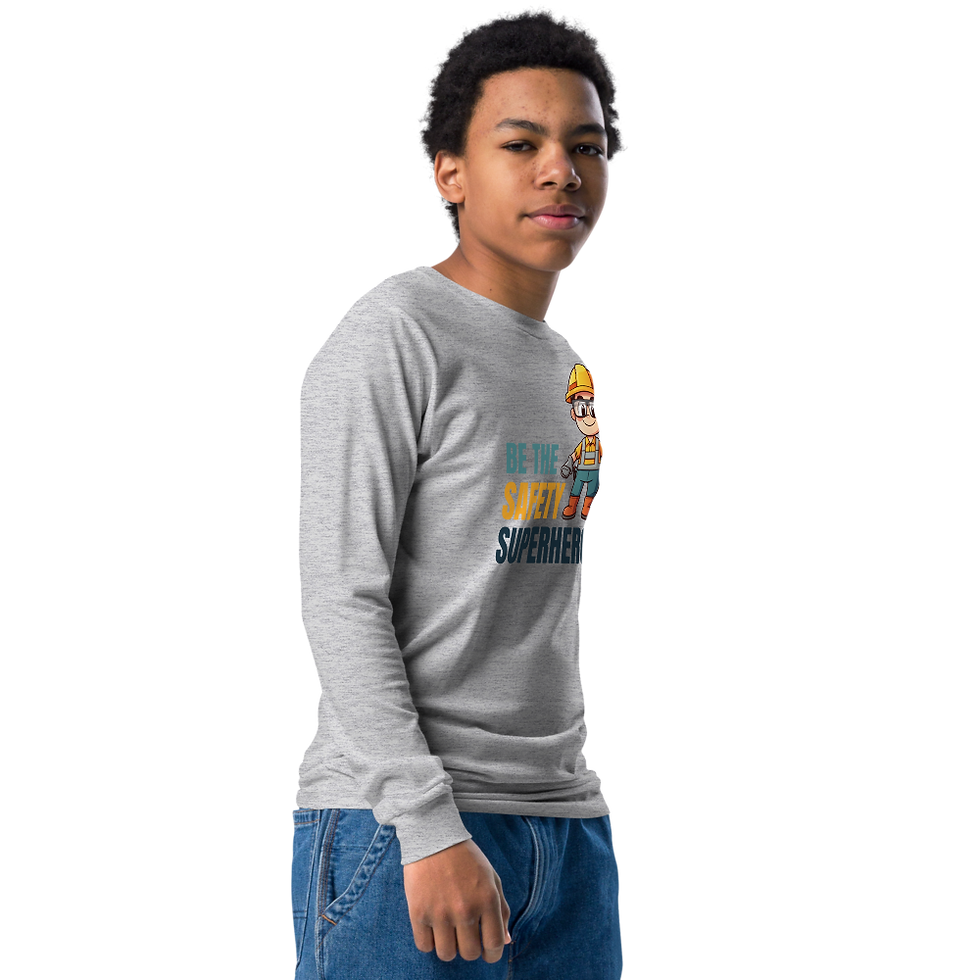 Thumbnail: "Be The Safety Superhero" Youth Long-Sleeve Tee