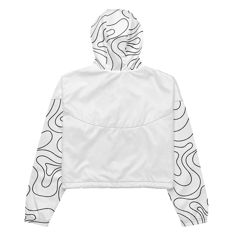 Thumbnail: WAVES OF MOTION Women’s cropped windbreaker (Black & White)